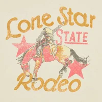 Juniors Texas Lone Star Rodeo Oversized Tee Womens Crew Neck Short Sleeve Graphic T-Shirt