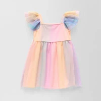 Okie Dokie Toddler & Little Girls Short Sleeve Ruffled Tutu Dress