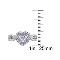 1 CT.T.W. Natural Diamond 14K White Gold Openwork Heart Ring