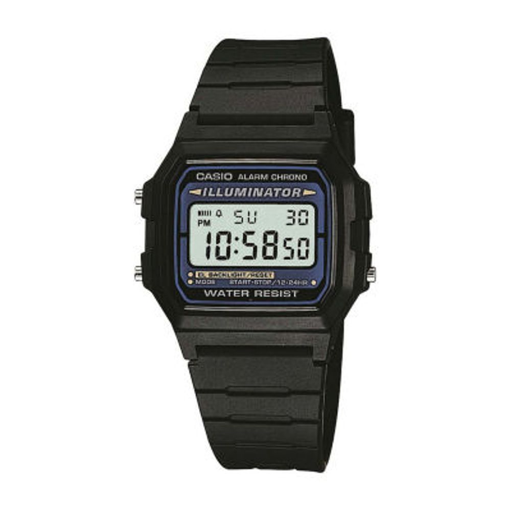 Casio® Illuminator Mens Square Black Resin Strap Digital Sport Watch F105W-1OS