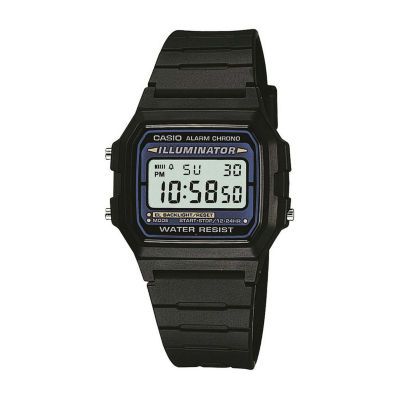 Casio® Illuminator Mens Square Black Resin Strap Digital Sport Watch F105W-1OS