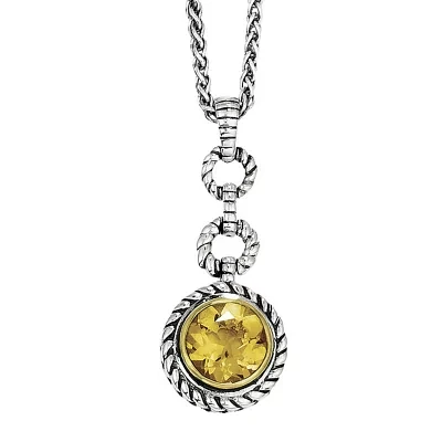 Shey Couture Genuine Citrine Sterling Silver Necklace