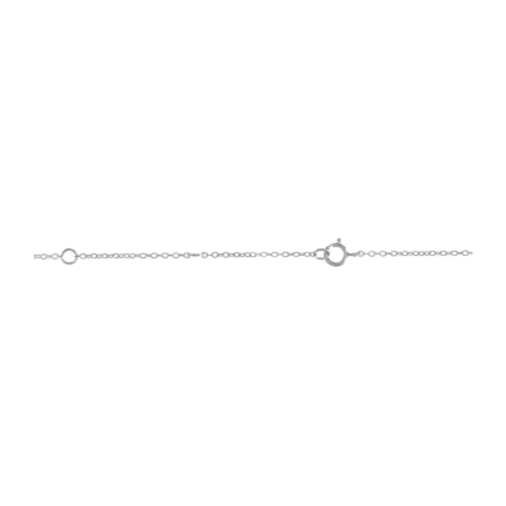 Womens Lab Created Sapphire Sterling Silver Pendant Necklace