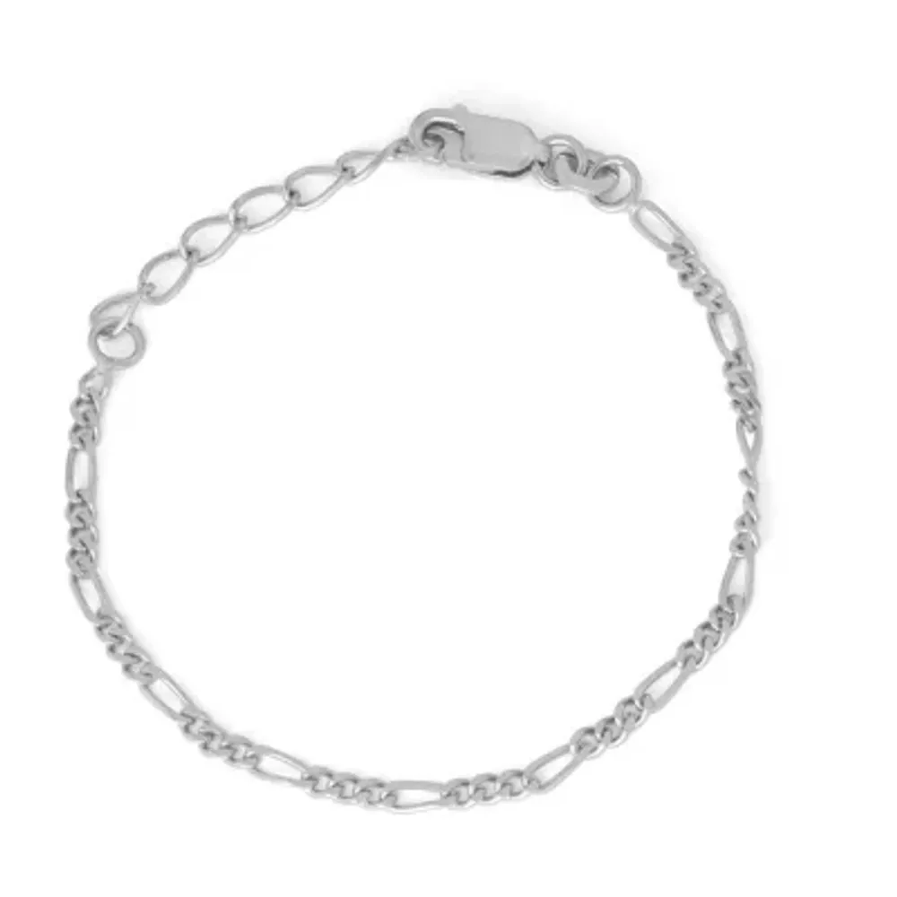 Sterling Silver 6 Inch Solid Figaro Link Bracelet