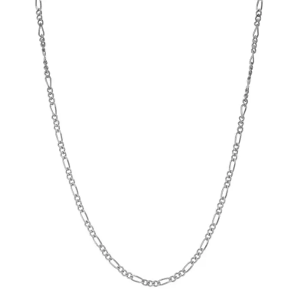 Sterling Silver 13 Inch Solid Figaro Chain Necklace