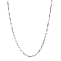 Sterling Silver 13 Inch Solid Figaro Chain Necklace