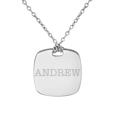 Personalized Sterling Silver 16mm Name Pendant Necklace