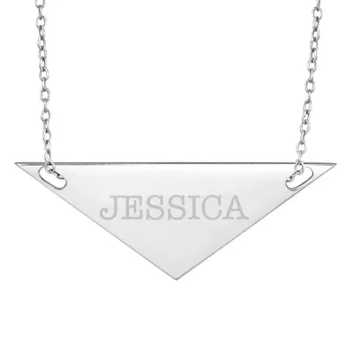 Personalized Sterling Silver Name Triangle Necklace
