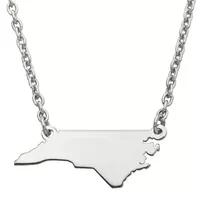 Personalized Sterling Silver North Carolina Pendant Necklace