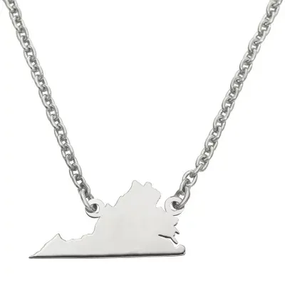 Personalized Sterling Silver Virginia Pendant Necklace