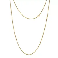 Made Italy 24K Gold Over Silver Sterling 16 Inch Solid Rope Chain Necklace