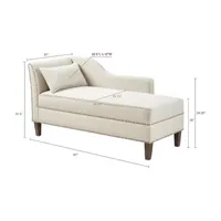 Madison Park Brett Nailhead Trim Chaise Lounge