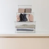 Home Expressions Large Clear Stackable Storage Bin