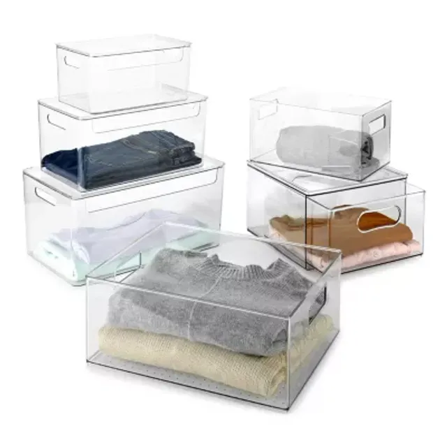 Home Expressions Narrow 2-pc. Stackable Storage Bin, Color: Clear - JCPenney