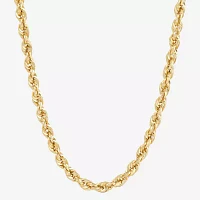 10K Yellow Gold 4mm 22"-24" Hollow Glitter Rope Chain