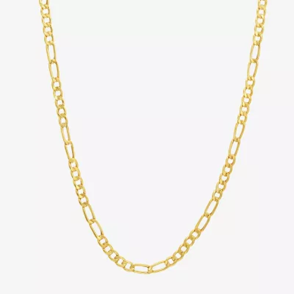 Made in Italy 10K Gold 20 Inch Hollow Figaro Chain Necklace