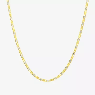 14K Two Tone Gold 20 Inch Solid Valentino Chain Necklace