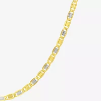 14K Two Tone Gold 20 Inch Solid Valentino Chain Necklace