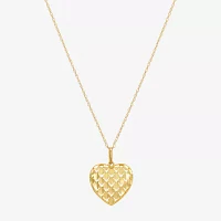 Womens 10K Gold Heart Pendant Necklace