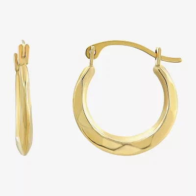 10K Gold 16mm Round Hoop Earrings