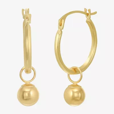 Womens 14K Gold 18mm Round Hoop Earrings