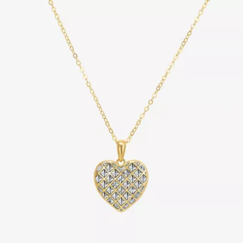 Womens Sterling Silver Heart Pendant Necklace