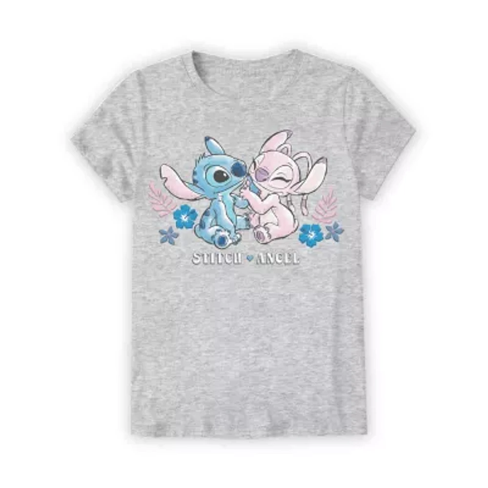 Little & Big Girls Round Neck Short Sleeve Stitch Graphic T-Shirt