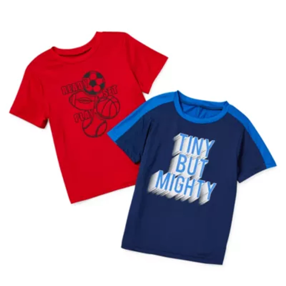 Okie Dokie Toddler & Little Boys Active 2-pc. Crew Neck Short Sleeve T-Shirt