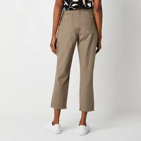 Liz Claiborne Womens Mid Rise Regular Fit Cropped Pant