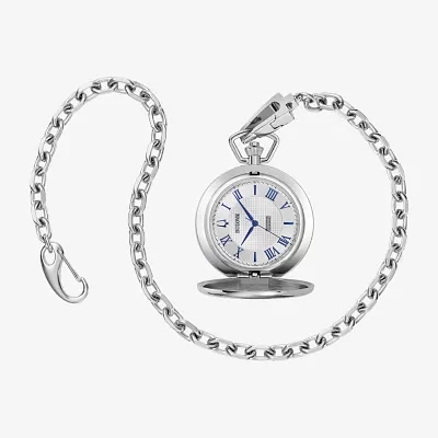 Bulova Mens Automatic Silver Tone Stainless Steel Pocket Watch 96a309