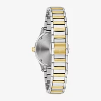 Bulova Womens Diamond Accent Two Tone Stainless Steel Bracelet Watch 98r288