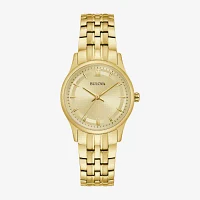 Bulova Womens Gold Tone Stainless Steel Bracelet Watch 97l168