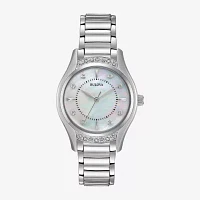 Bulova Womens Silver Tone Stainless Steel Bracelet Watch 96r216