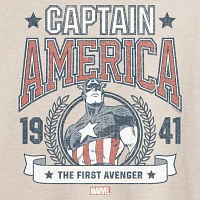 Juniors Womens Crew Neck Short Sleeve Captain America Marvel Graphic T-Shirt