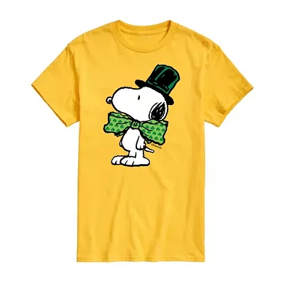 Juniors Womens Crew Neck Short Sleeve Peanuts Snoopy Graphic T-Shirt