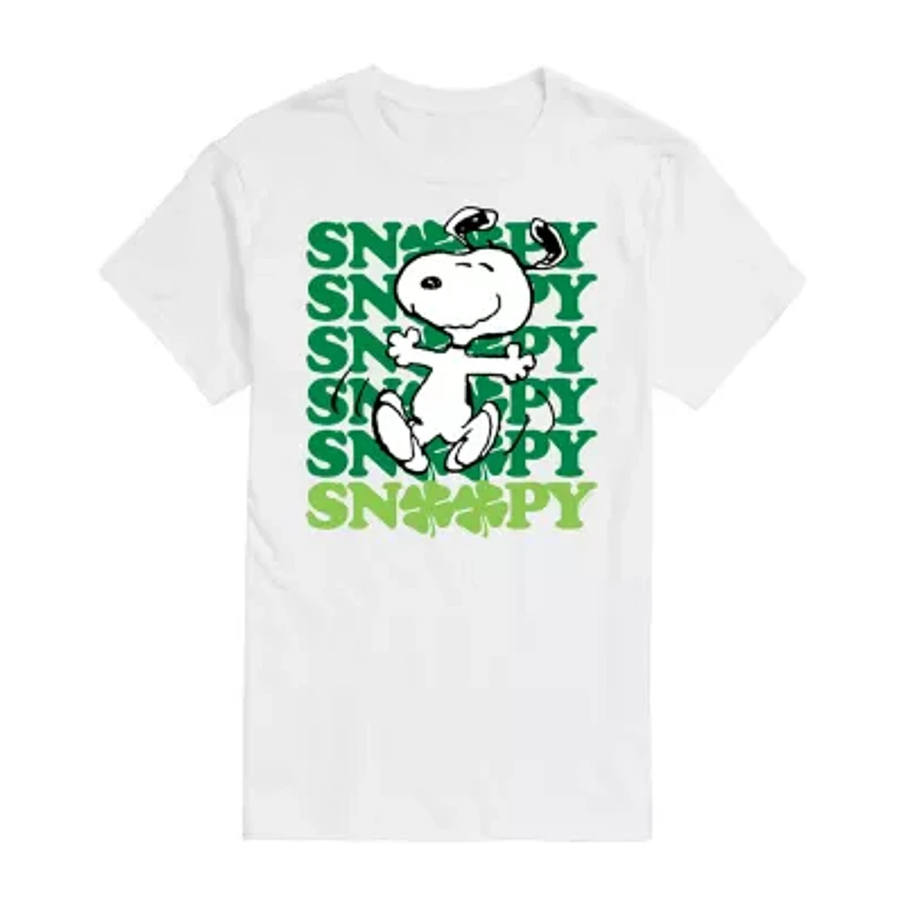 Juniors Womens Crew Neck Short Sleeve Peanuts Snoopy Graphic T-Shirt