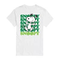 Juniors Womens Crew Neck Short Sleeve Peanuts Snoopy Graphic T-Shirt