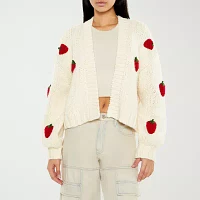 Forever 21 Strawberry Womens Long Sleeve Open Front Cardigan Juniors