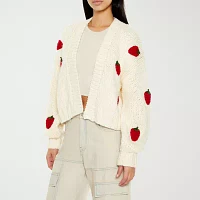 Forever 21 Strawberry Womens Long Sleeve Open Front Cardigan Juniors