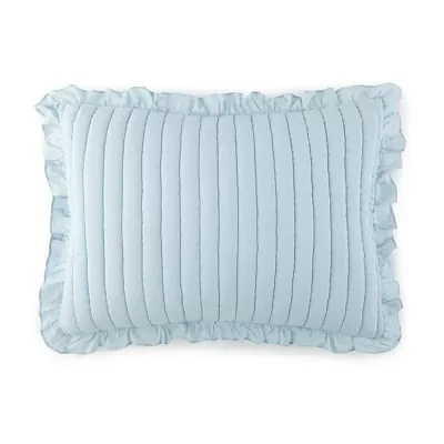 Martha Stewart Blue Ruffle Reversible Pillow Shams