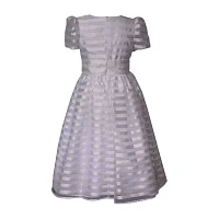 Bonnie Jean Big Girls Communion Short Sleeve Puffed Flower Girl Fit + Flare Dress