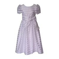Bonnie Jean Big Girls Communion Short Sleeve Puffed Flower Girl Fit + Flare Dress