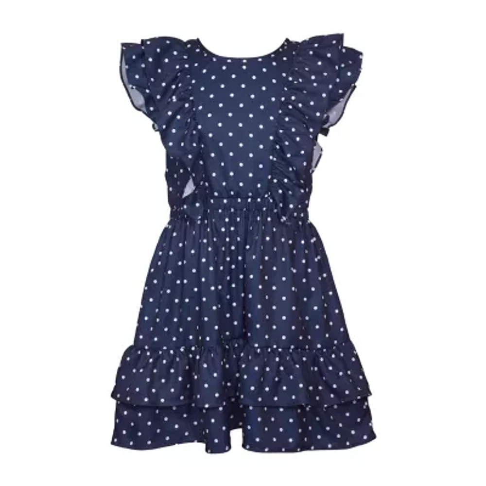 Bonnie Jean Big Girls Short Sleeve Ruffled Fit + Flare Dress