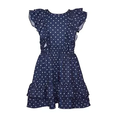 Bonnie Jean Big Girls Short Sleeve Ruffled Fit + Flare Dress