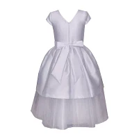 Bonnie Jean Big Girls Communion 3/4 Sleeve Lace Flower Girl Fit + Flare Dress