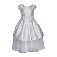 Bonnie Jean Big Girls Communion 3/4 Sleeve Lace Flower Girl Fit + Flare Dress