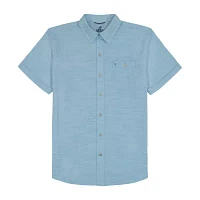 IZOD Dockside Chambray Mens Regular Fit Short Sleeve Button-Down Shirt