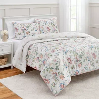 Martha Stewart Gretchen 3-pc. Floral Midweight Reversible Comforter Set