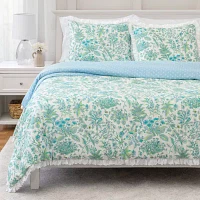 Martha Stewart Marguerite 3-pc. Floral Midweight Reversible Down Alternative Comforter Set