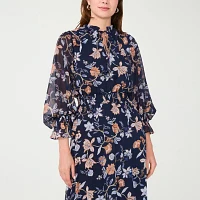 Sam And Jess Womens Long Sleeve Floral Maxi Dress Petite